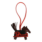 Hermes Rodeo Robeo 24 Charm PM Terre, Black and Rouge Radieux Milo Lambskin