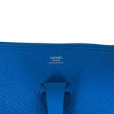 Pre-owned Hermes Evelyne III PM Bleu Hydra Clemence Palladium Hardware