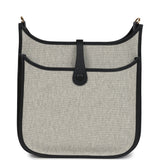Hermes Evelyne III PM Black Clemence and Ecru Toile Gold Hardware