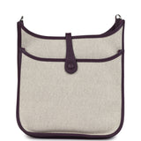 Hermes Evelyne III PM Cassis Clemence and Ecru Toile H Palladium Hardware