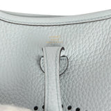 Hermes Evelyne TPM Bleu Pale Clemence Palladium Hardware