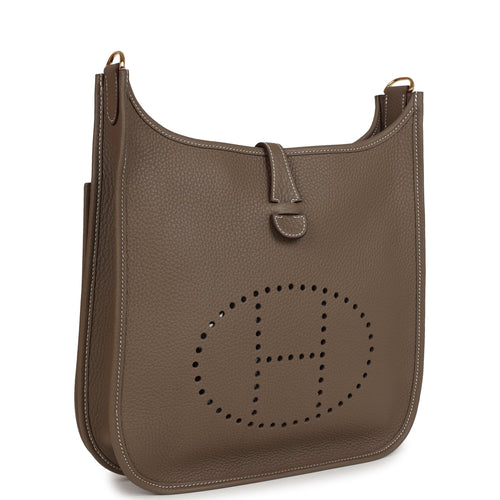 Hermes Evelyne III PM Etoupe Clemence Gold Hardware