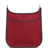 Hermes Neo Evelyne PM Rubis Officier Canvas and Rouge Sellier Swift Palladium Hardware