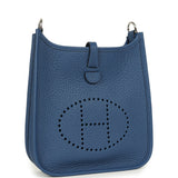 Hermes Evelyne TPM Bleu Tie Clemence Palladium Hardware