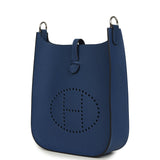 Hermes Evelyne Sellier TPM Bleu Tie Epsom Palladium Hardware