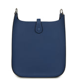 Hermes Evelyne Sellier TPM Bleu Tie Epsom Palladium Hardware