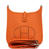 Hermes Evelyne 23 Orange Clemence Palladium Hardware