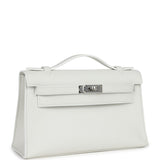 Hermes Kelly Pochette White Swift Palladium Hardware