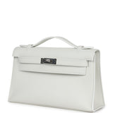 Hermes Kelly Pochette White Swift Palladium Hardware