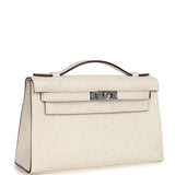 Hermes Kelly Pochette Nata Ostrich Palladium Hardware