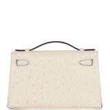 Hermes Kelly Pochette Nata Ostrich Palladium Hardware