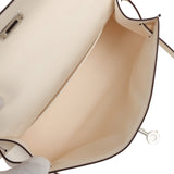 Hermes Kelly Pochette Nata Ostrich Palladium Hardware