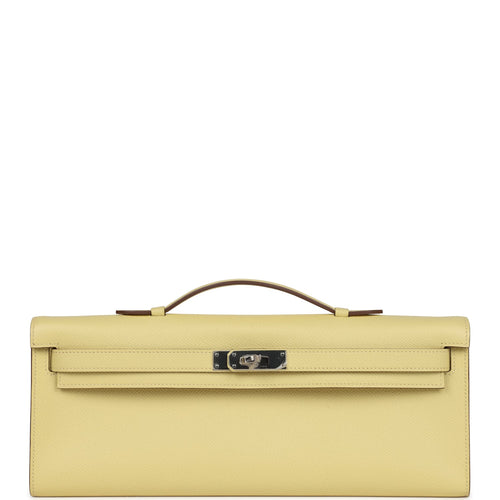 Hermes Kelly Cut Jaune Poussin Epsom Palladium Hardware
