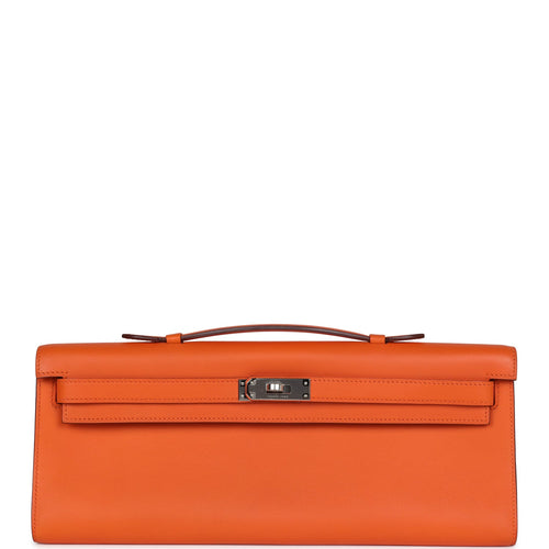 Hermes Kelly Cut Orange Swift Palladium Hardware
