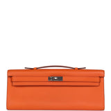 Hermes Kelly Cut Orange Swift Palladium Hardware