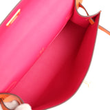 Hermes Special Order (HSS) Kelly Pochette Orange Verso Swift Gold Hardware