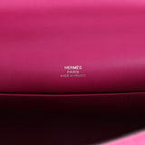 Pre-owned Hermes Kelly Pochette Rose Pourpre Swift Palladium Hardware