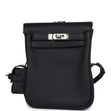 Hermes Mini Kelly Jump Backpack Black Swift Palladium Hardware