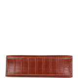 Vintage Hermes Kelly Pochette Fauve Matte Niloticus Crocodile Ruthenium Hardware