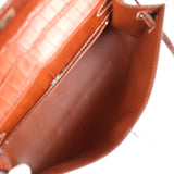 Vintage Hermes Kelly Pochette Fauve Matte Niloticus Crocodile Ruthenium Hardware