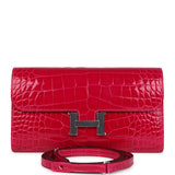 Hermes Constance Wallet To Go Rose Mexico Shiny Alligator Palladium Hardware