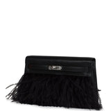 Hermes Kelly Elan Foile Chevre Chamkila and Ostrich Feather Palladium Hardware