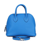 Hermes 1923 Bolide Mini Bleu France Evercolor Palladium Hardware