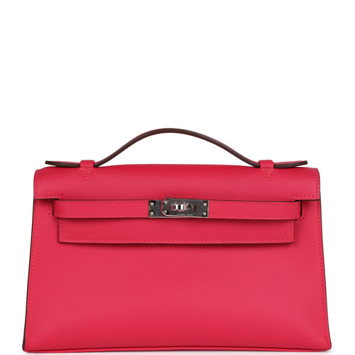 Hermes Kelly Pochette Rose Extreme Swift Palladium Hardware