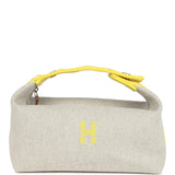Hermes Bride A Brac Case PM Jaune Citron Plume Canvas Palladium Hardware
