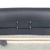 Hermes Herbag Zip 20 Mini Ecru and Ardoise Toile H Canvas and Ardoise Vache Hunter Palladium Hardware