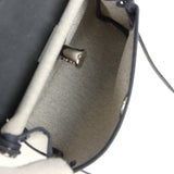 Hermes Herbag Zip 20 Mini Ecru and Ardoise Toile H Canvas and Ardoise Vache Hunter Palladium Hardware