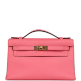 Hermes Kelly Pochette Rose Azalee Swift Gold Hardware