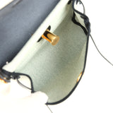 Hermes Herbag Zip 20 Mini Ecru and Vert Moyen Toile H Canvas and Black Vache Hunter Gold Hardware