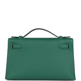 Hermes Kelly Pochette Vert Moyen Swift Palladium Hardware