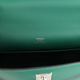 Hermes Kelly Pochette Vert Moyen Swift Palladium Hardware