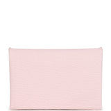 Hermes Calvi Card Holder Rose Darling Chevre Mysore Palladium Hardware
