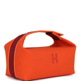 Hermes Bride A Brac Carre Case PM Feu Canvas Palladium Hardware