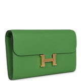 Hermes Constance Wallet To Go Vert Yucca Epsom Gold Hardware