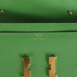 Hermes Constance Wallet To Go Vert Yucca Epsom Gold Hardware