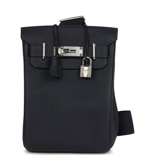 Hermes HAC A Dos PM Backpack Caban Togo Palladium Hardware