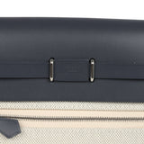 Hermes Herbag Zip 20 Mini Ecru and Bleu Glacier Toile H Canvas and Ardoise Vache Hunter Palladium Hardware