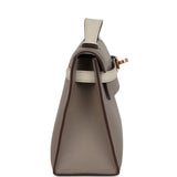 Hermes Special Order (HSS) Kelly Pochette Gris Asphalt and Beton Swift Rose Gold Hardware