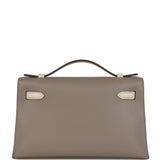 Hermes Special Order (HSS) Kelly Pochette Gris Asphalt and Beton Swift Rose Gold Hardware