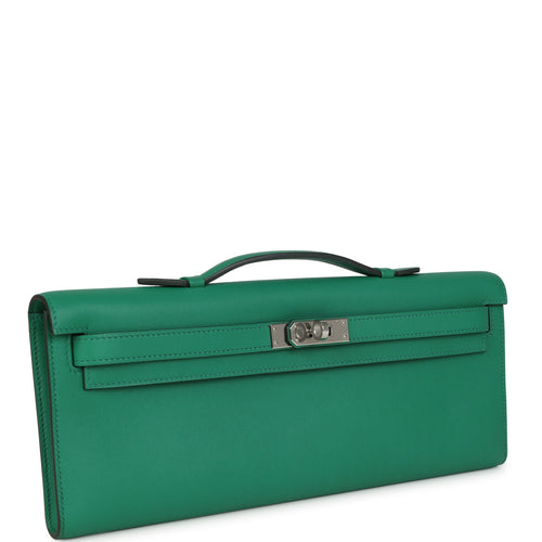 Hermes Kelly Cut Vert Vertigo Swift Palladium Hardware