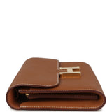 Pre-owned Hermes Constance Wallet To Go Gold Epsom Gold Hardware