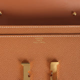 Pre-owned Hermes Constance Wallet To Go Gold Epsom Gold Hardware