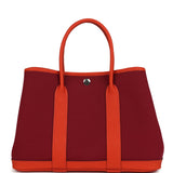 Hermes Garden Party 30 Rubis Officier Canvas and Capucine Negonda Palladium Hardware