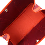 Hermes Garden Party 30 Rubis Officier Canvas and Capucine Negonda Palladium Hardware