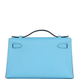 Hermes Kelly Pochette Celeste Swift Palladium Hardware