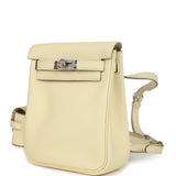 Hermes Mini Kelly Jump Backpack Jaune Milton Swift Palladium Hardware